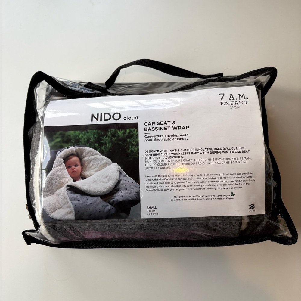 NWT 7AM Enfant Nido Cloud Car & Bassinet Wrap